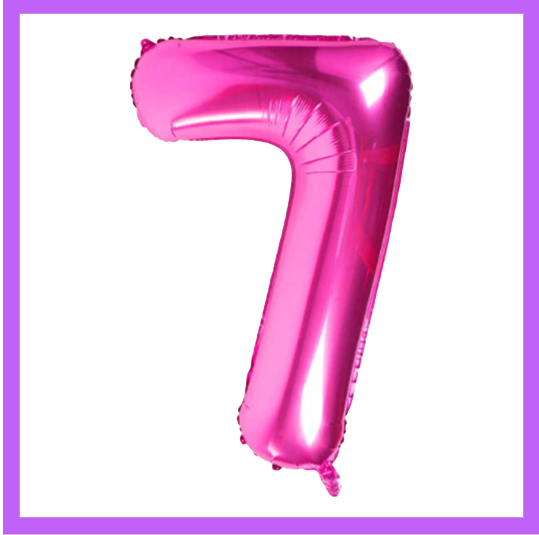 40" Dark Pink Number Foil Balloons