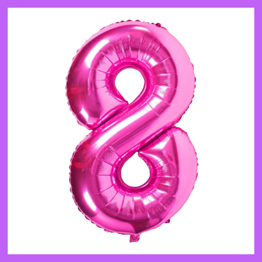 40" Dark Pink Number Foil Balloons