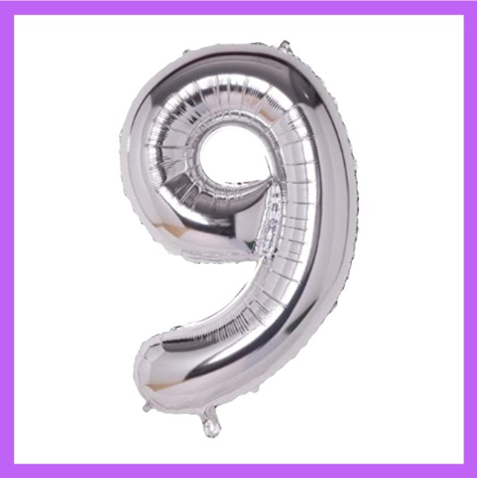 40" Silver Number Foil Balloons