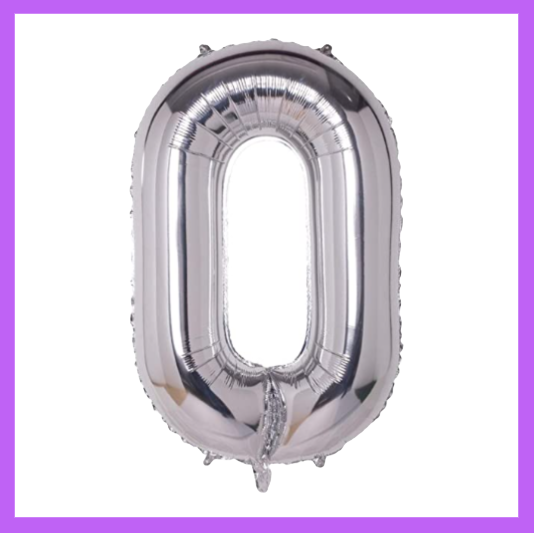 40" Silver Number Foil Balloons