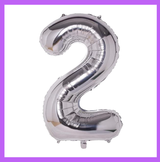 40" Silver Number Foil Balloons