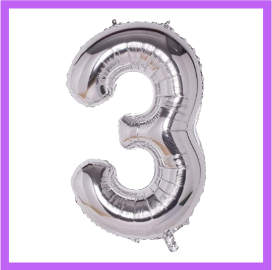 40" Silver Number Foil Balloons