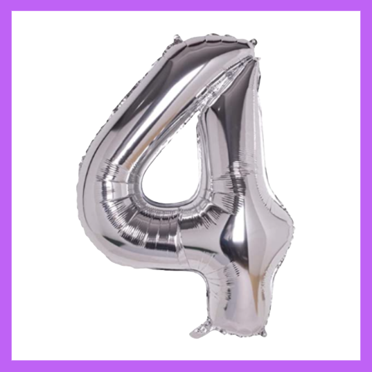 40" Silver Number Foil Balloons