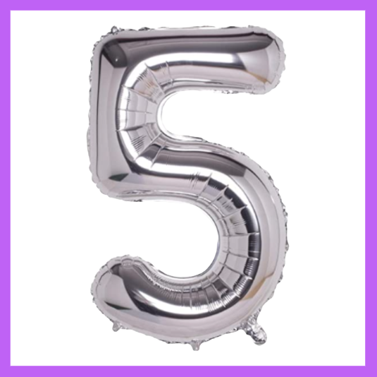 40" Silver Number Foil Balloons