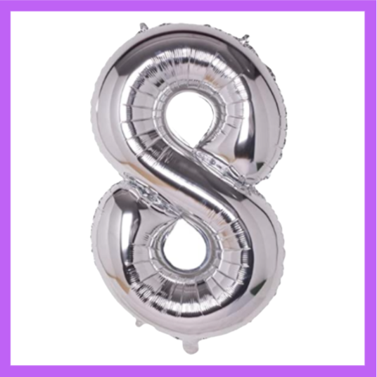 40" Silver Number Foil Balloons