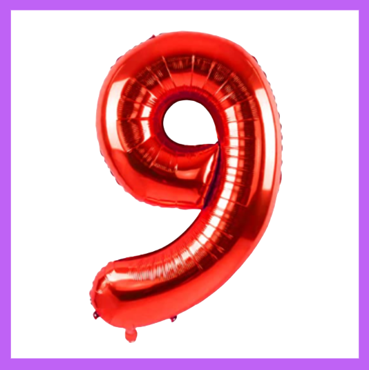 40" Red Number Foil Balloons