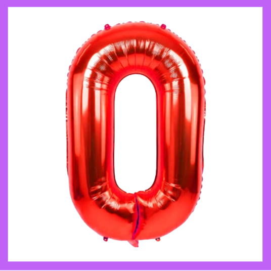 40" Red Number Foil Balloons