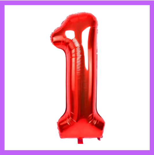 40" Red Number Foil Balloons