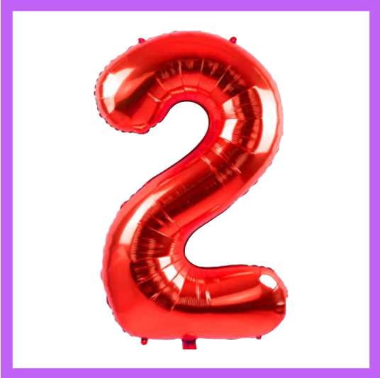 40" Red Number Foil Balloons