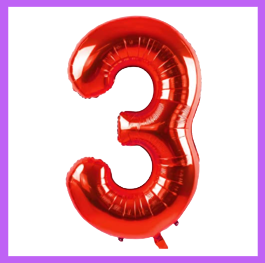 40" Red Number Foil Balloons