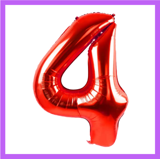 40" Red Number Foil Balloons