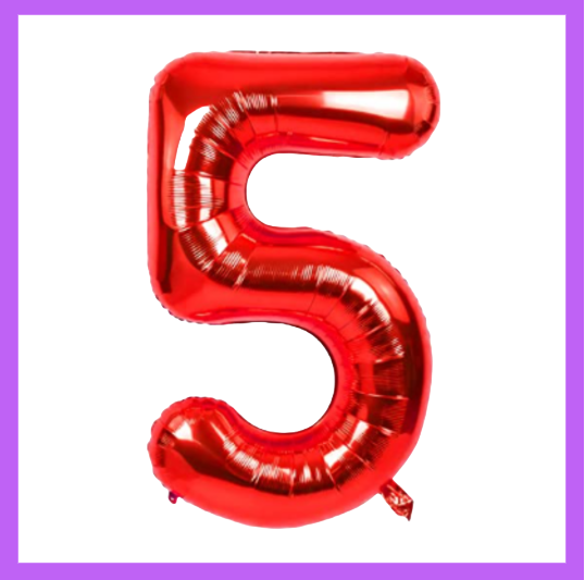 40" Red Number Foil Balloons