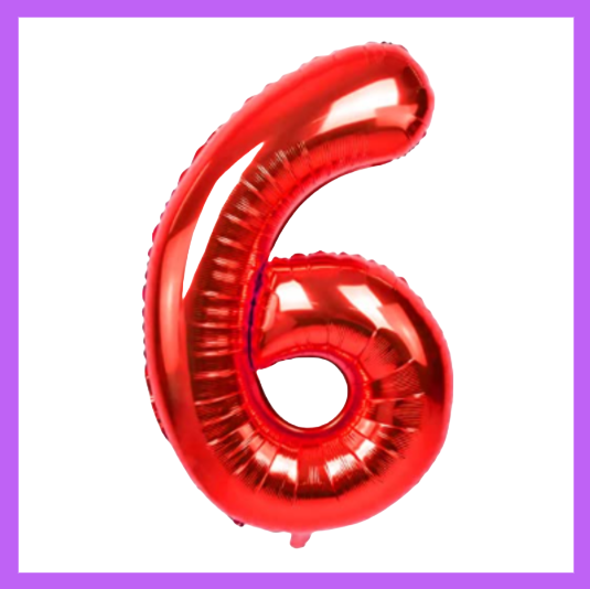 40" Red Number Foil Balloons