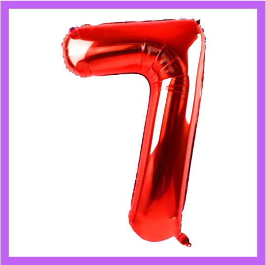 40" Red Number Foil Balloons