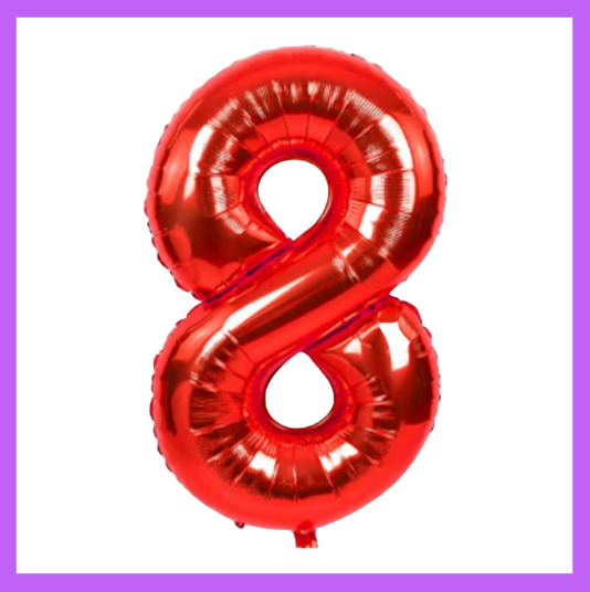 40" Red Number Foil Balloons