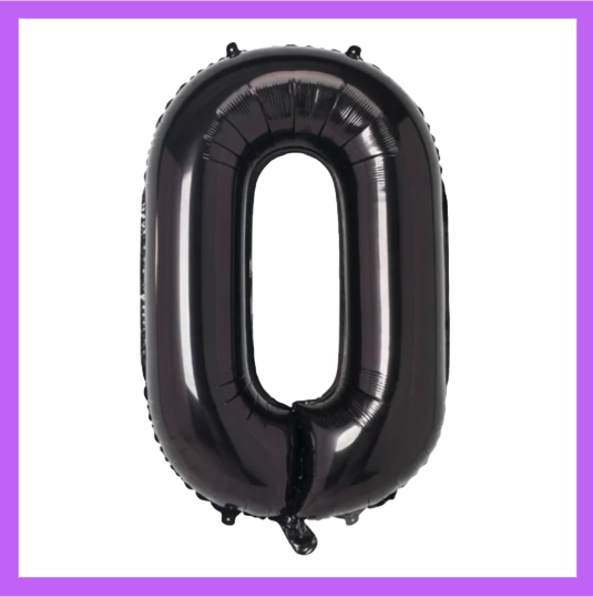 40" Black Number Foil Balloons