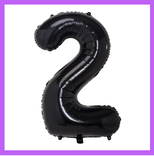 40" Black Number Foil Balloons