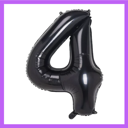 40" Black Number Foil Balloons