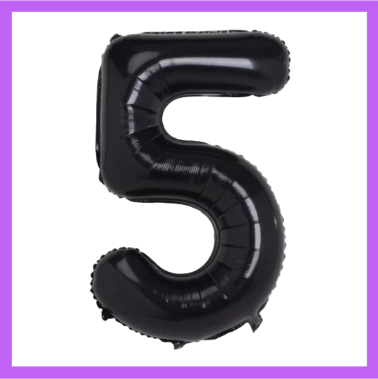 40" Black Number Foil Balloons