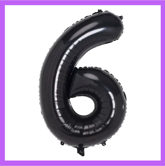 40" Black Number Foil Balloons