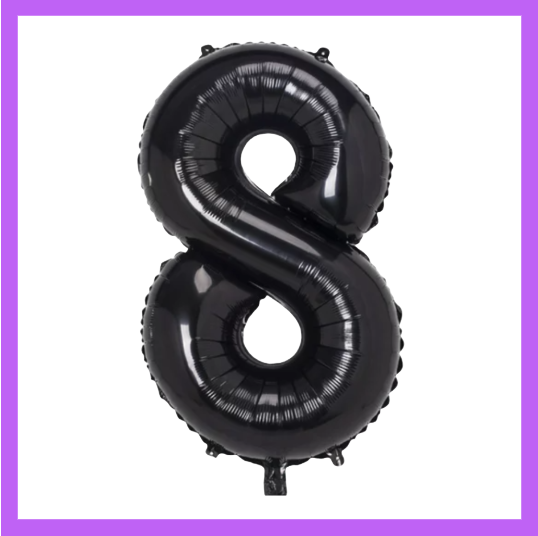 40" Black Number Foil Balloons