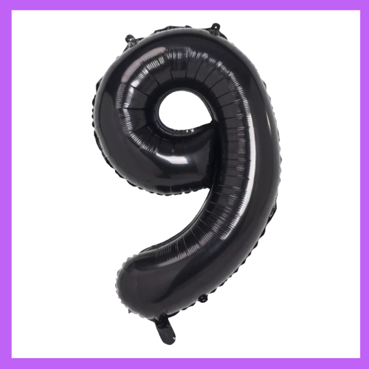 40" Black Number Foil Balloons