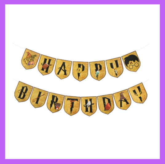 Kids Favorite Wizard Themed Birthday Banner BB12