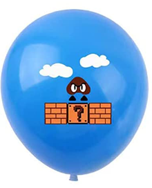 12" Mario Goombas on Blue Latex Balloon PL83